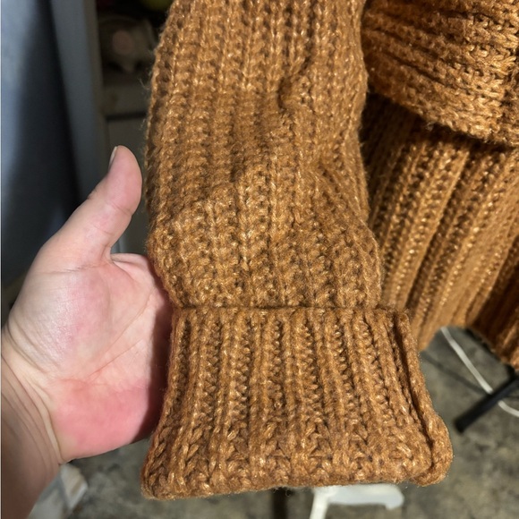 Mason Camel turtle Neck Sweater knit designer large #cottage core #knit - Picture 8 of 14